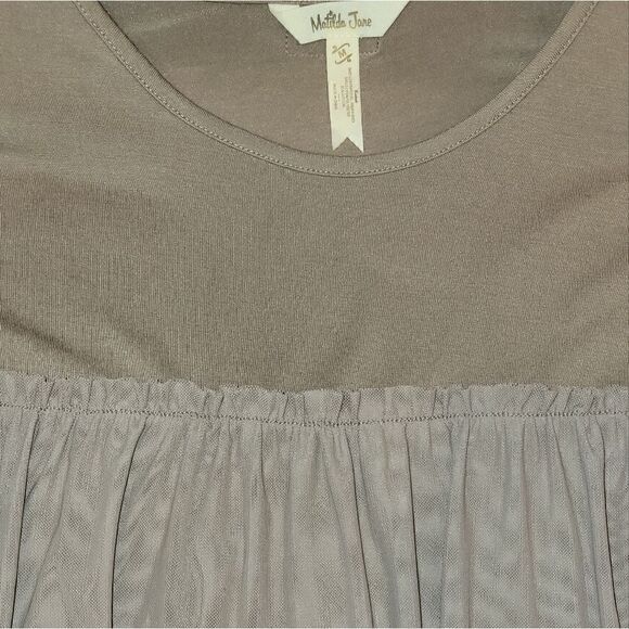 Matilda Jane Medium Long Sleeve Tunic Top Tan Brown Clairvoyant Tunic Mesh M - Picture 5 of 9
